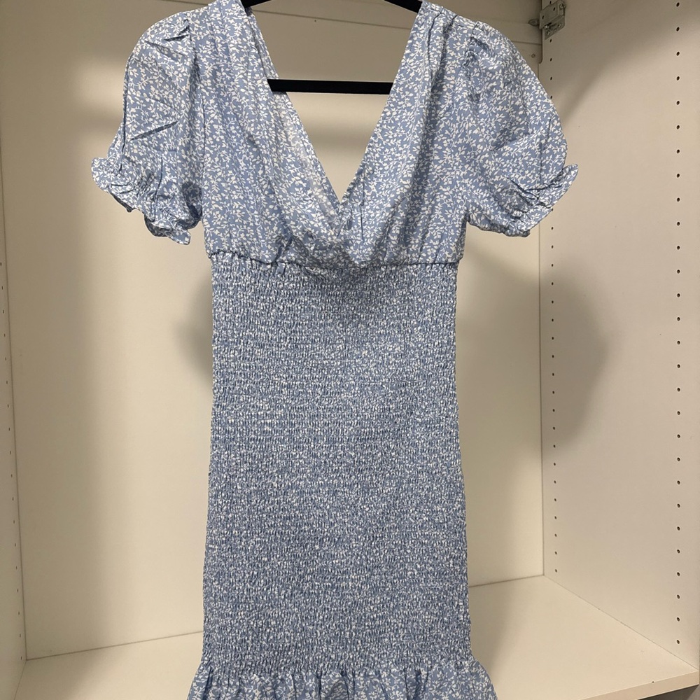Blue Floral Women's Dress